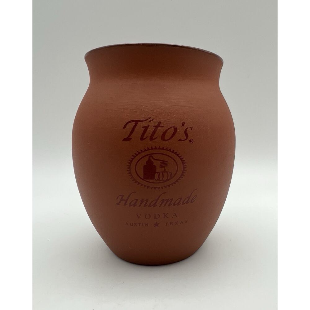 Tito's Handmade Vodka Terracota Ceramic Clay 10oz Cocktail Cup Austin Texas
